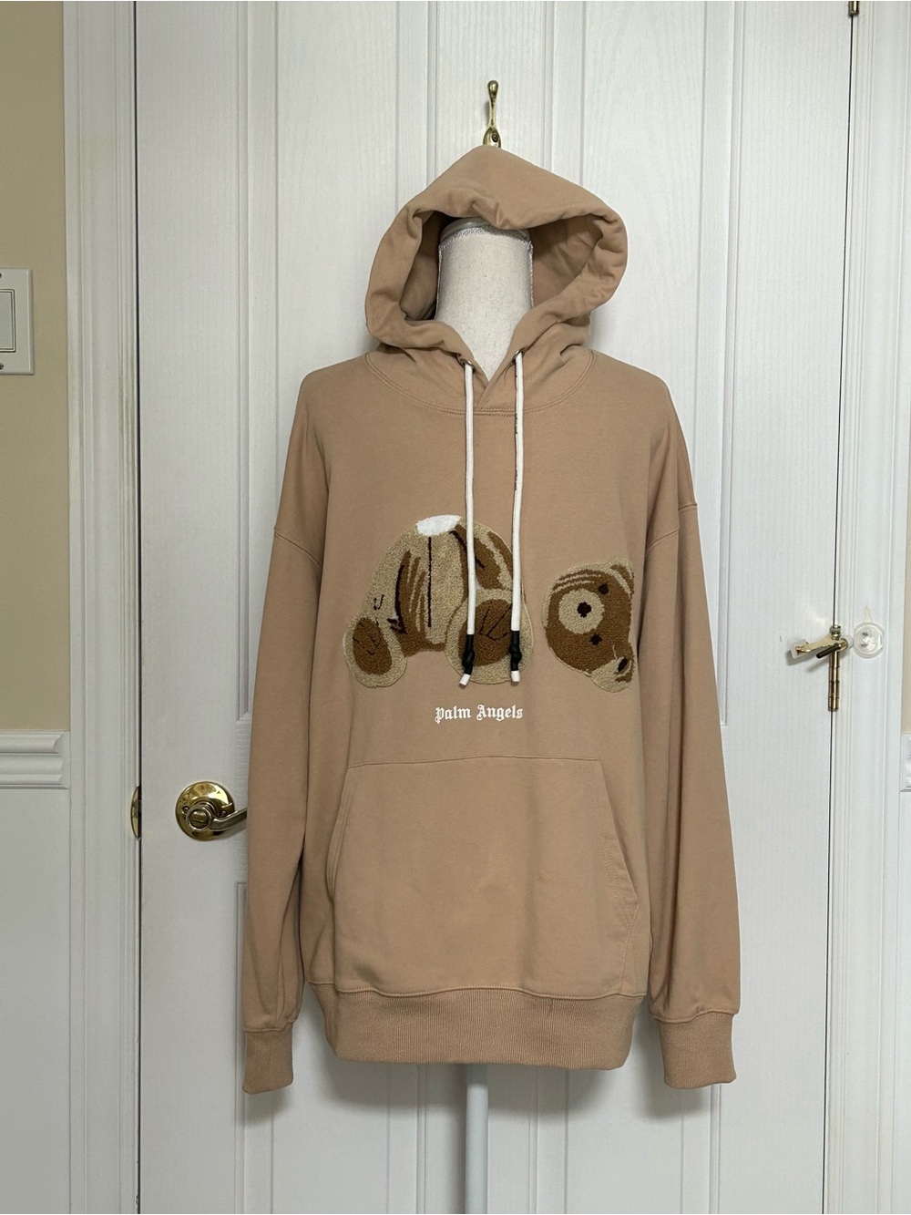 Front Embroidered Deconstructed Bear, Men Crewneck Hoodie, Size Large